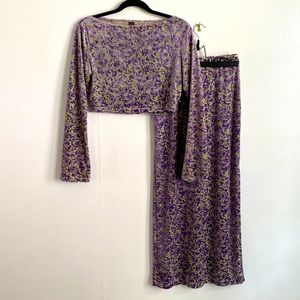 90s-00s mesh & velvet set